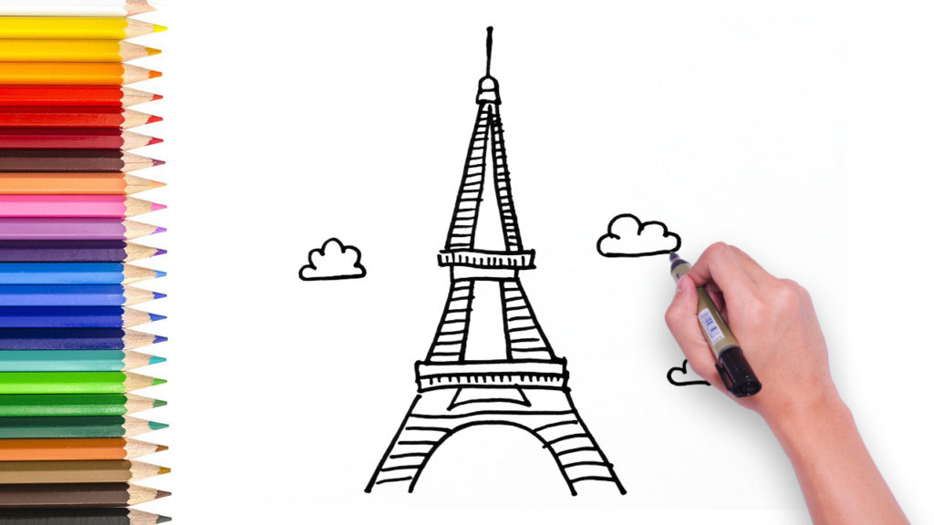 learn how to draw eiffel tower