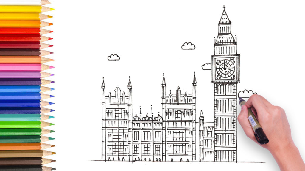 how to draw big ben video for kids