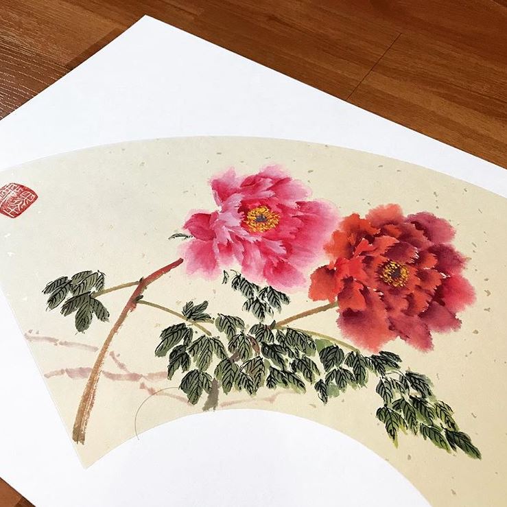 chinese painting beginner class - peony painting