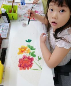 Chinese painting course for kids - peony