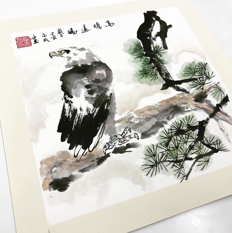 singapore chinese painting course eagle painting